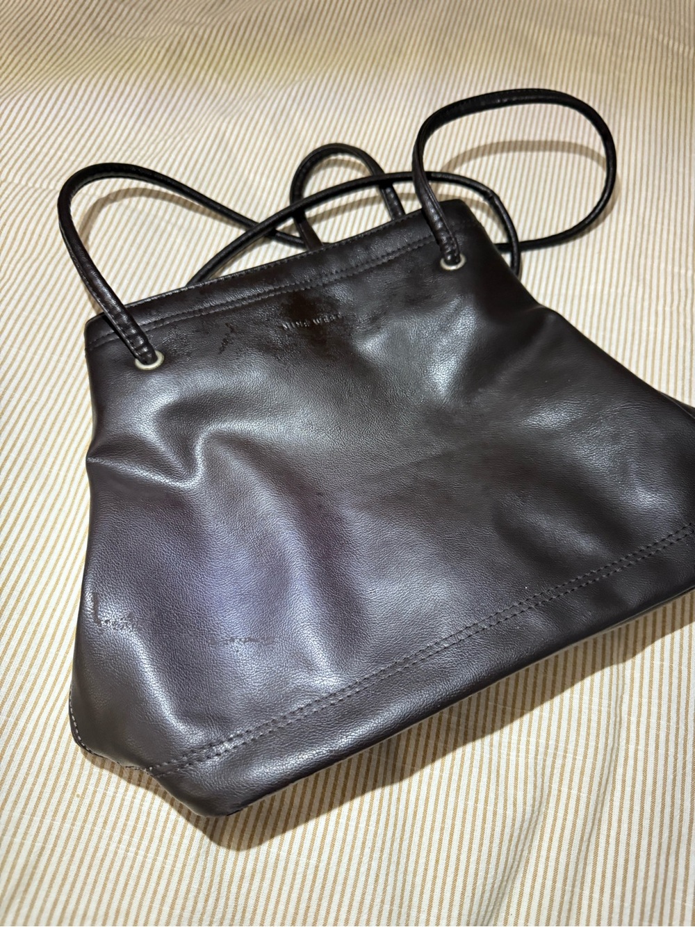 Nine West Dark Brown Leather Shoulder Bag